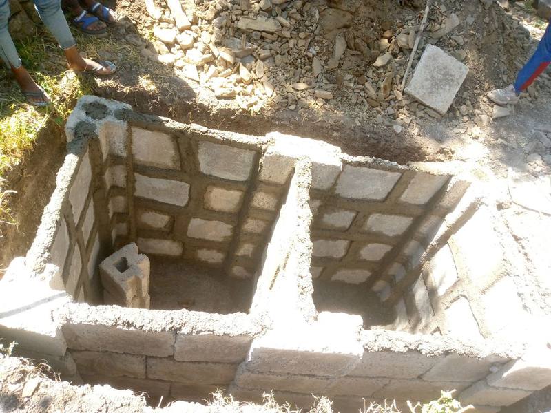 A completed twin pit photographed for quality checks