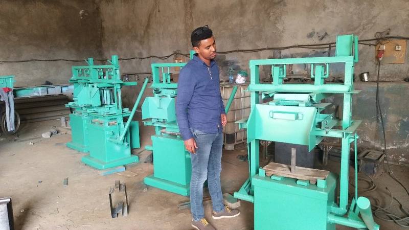 Finished green steel molding machines at the fabricator's workshop
